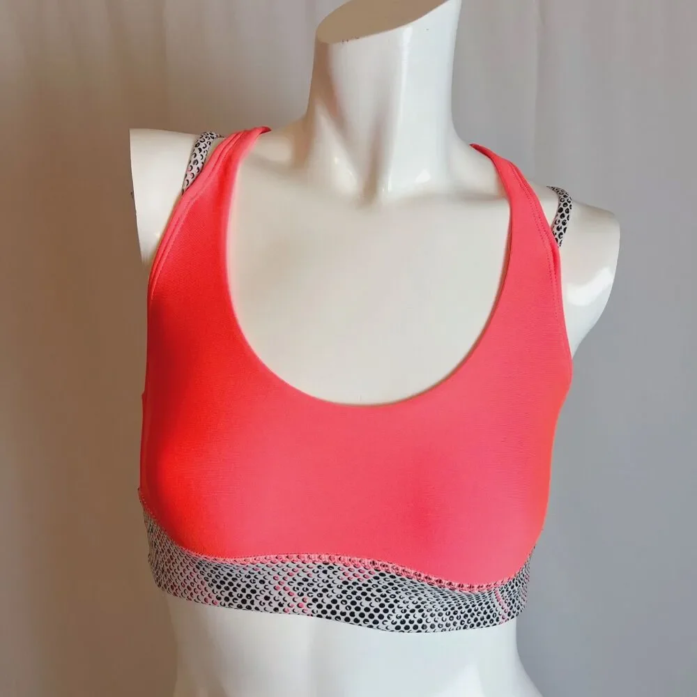 Under Armour Neon Pink Sports Bra Caged Back Size S